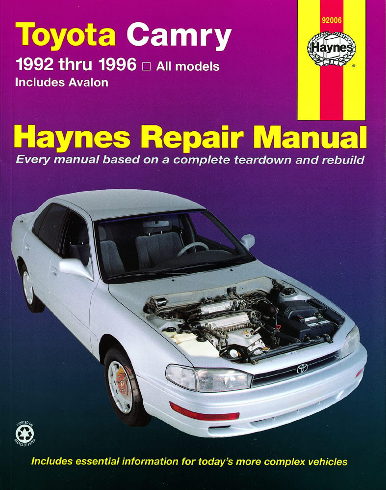 Toyota Camry 1992 1996 Haynes Repair Manuals Guides