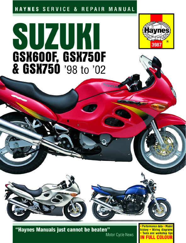 Fits Suzuki GSX 600 F UK 1998-2004 Manuals Haynes 