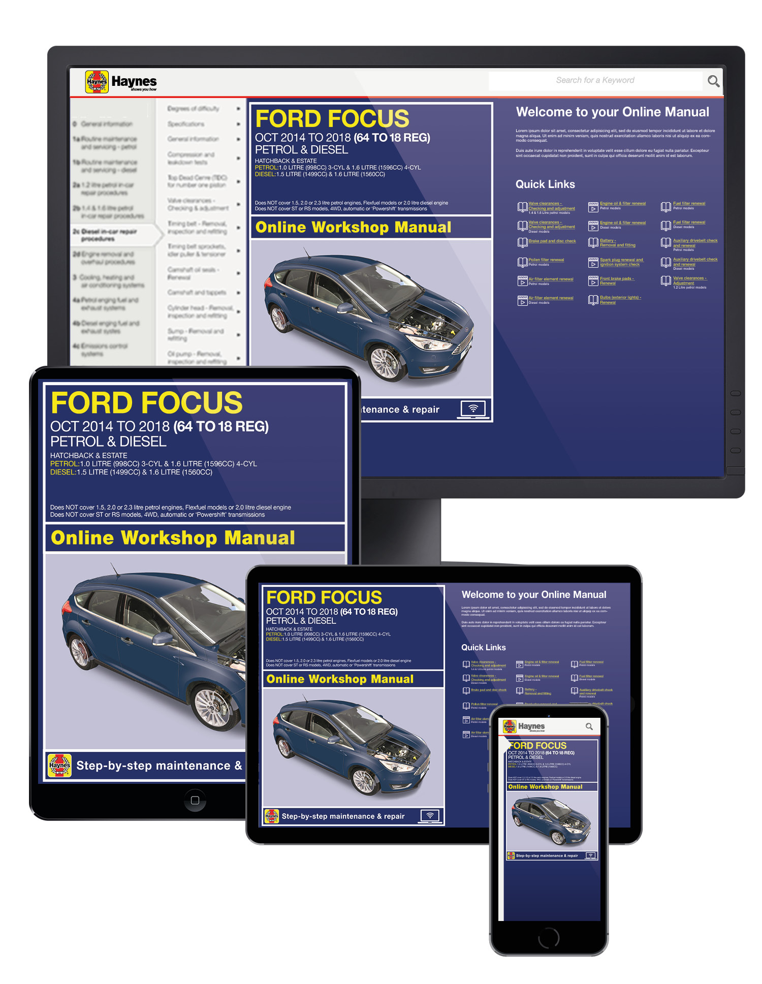 Ford Focus Repair Manual Haynes Manuel Atelier service manual 2014-2018 