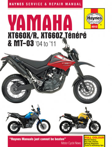 Yamaha XT 660 Z Tenere 2009 Haynes Service Repair Manual 4910 