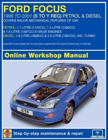 1998-2001 Ford Focus Petrol & Diesel S to Y Haynes Online Manual 