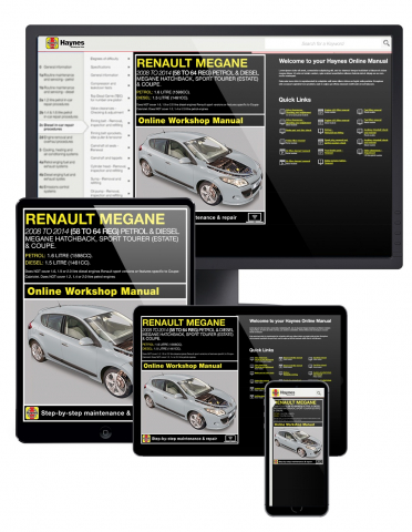 Renault Megane Petrol & Diesel 2008-2014 Haynes Online Manual 