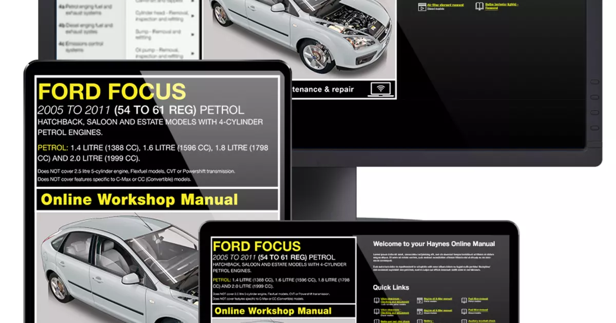 Ford Focus Petrol 54 to 61 Haynes Online Manual 2005-2011 