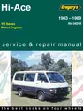 Toyota HiAce (83 - 89) Gregorys Repair Manual