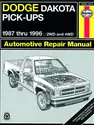 Dodge Dakota Pick-up (1987-1996) Haynes Repair Manual (USA)