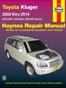 Toyota Kluger Petrol (03-14) Haynes Repair Manual