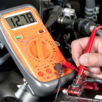 Using a multimeter to test a car battery