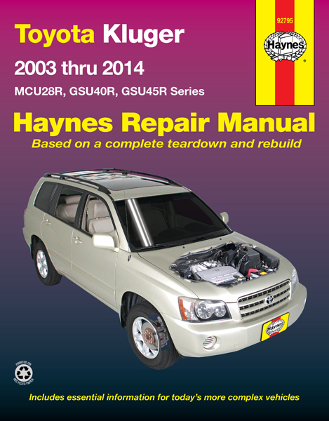 Toyota Kluger Haynes Repair Manuals & Guides