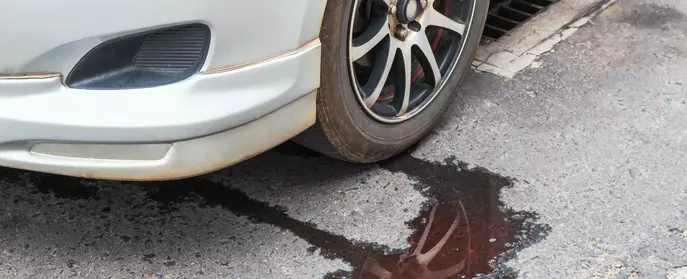 Puddle of coolant under car