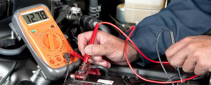 Using a multimeter to test a car battery