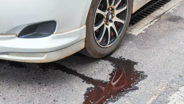 Puddle of coolant under car