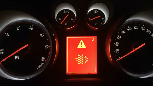 DPF orange warning light dashboard