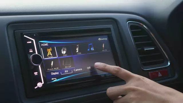A car stereo with double-DIN touchscreen