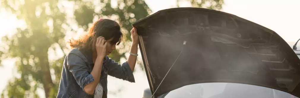 Steam coming from car engine