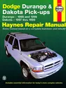 Dodge Durango (1998 & 1999) & Dakota (1997-1999) Haynes Repair Manual (USA)