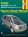 Dodge Durango (2004-2009) & Dakota (2005-2011) pick-ups Haynes Repair Manual (USA)
