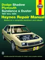 Dodge Shadow, Plymouth Sundance & Duster (1987-1994) Haynes Repair Manual (USA)