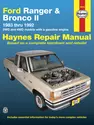 Ford Ranger & Bronco II 2WD & 4WD petrol (1983-1992) Haynes Repair Manual (USA)