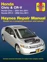 Honda Civic (2001-2011) & CR-V (2002-2011) Haynes Repair Manual (USA)