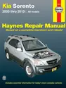 Kia Sorento all models (2003-2013) Haynes Repair Manual (USA)