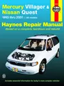 Mercury Villager & Nissan Quest (1993-2001) Haynes Repair Manual (USA)