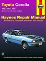 Toyota Corolla RWD (1980-1987) Haynes Repair Manual (USA)