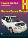 Toyota Sienna (1998-2010) Haynes Repair Manual (USA)