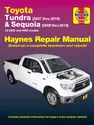 Toyota 2WD & 4WD Tundra (2007-2019) & Sequoia (2008-2019) Haynes Repair Manual (USA)