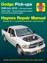 Dodge Full-size V6 & V8 Gas & Cummins turbo-diesel pick-ups (09-18) Haynes Repair Manual (USA)