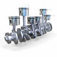 Crankshaft and pistons