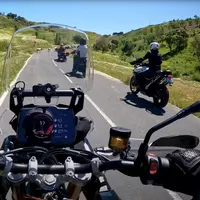 Group riding bikes