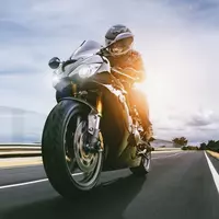 Motorcyclist riding