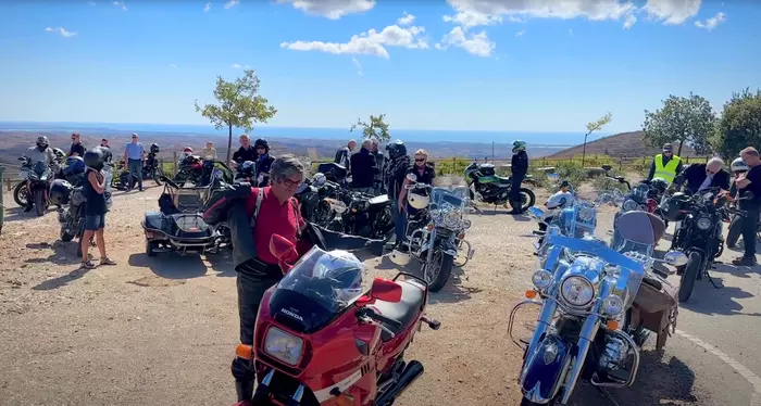 Motorcycle group riding Rocketman