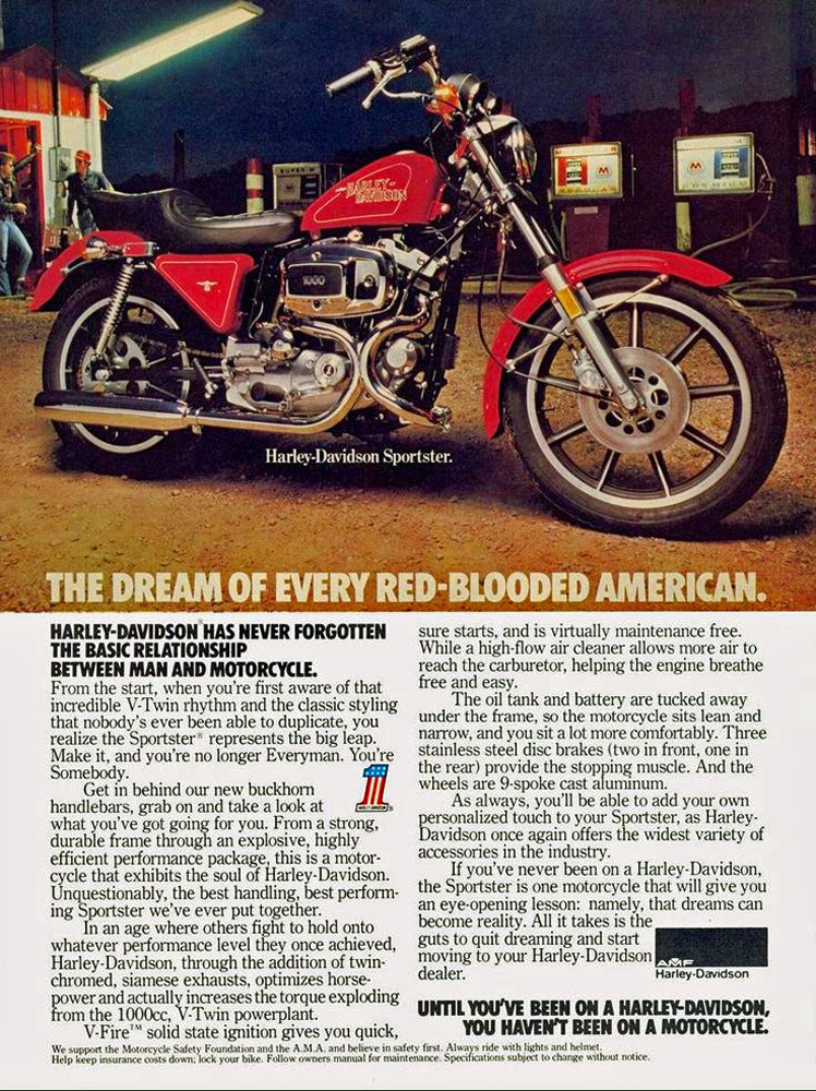 Sportster XR-1000 Glide Rider 1985 Harley Davidson Motorcycle  Sales Brochure 