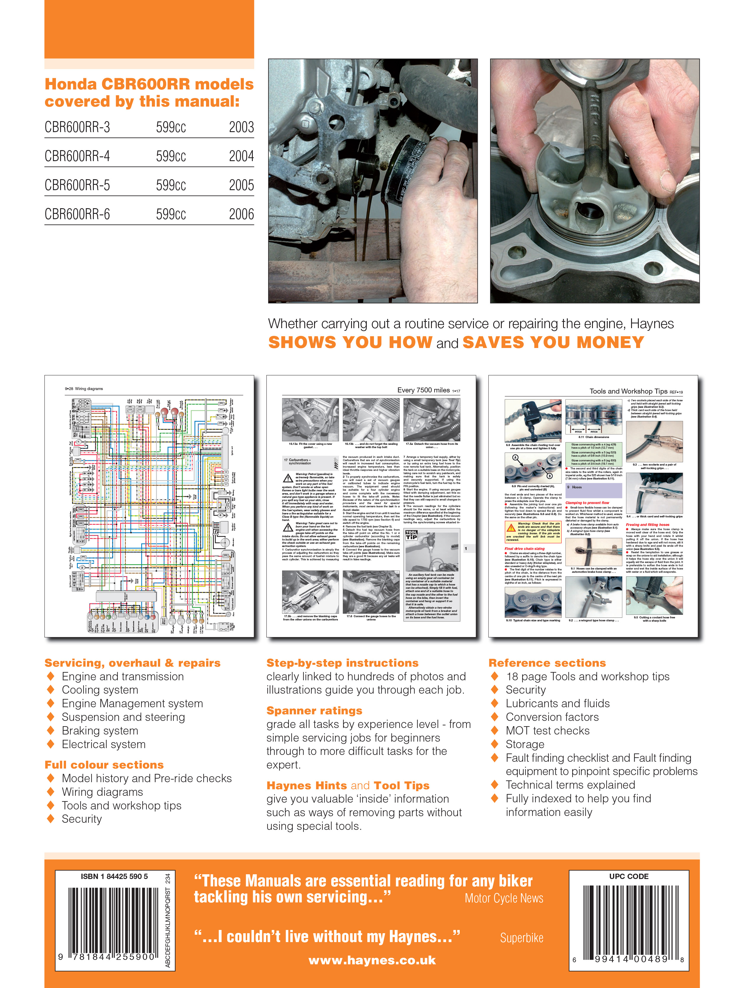 Honda Motorcycle CBR600RR-4 2004 - 2004 Haynes Repair Manuals & Guides