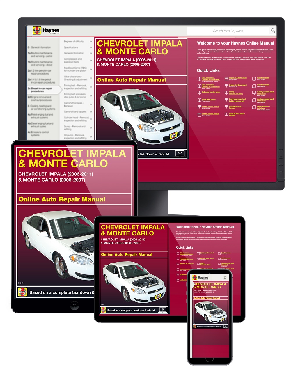 & Monte Carlo Chevrolet Impala 2006-2007 2006-2011 Haynes Repair Manual USA 