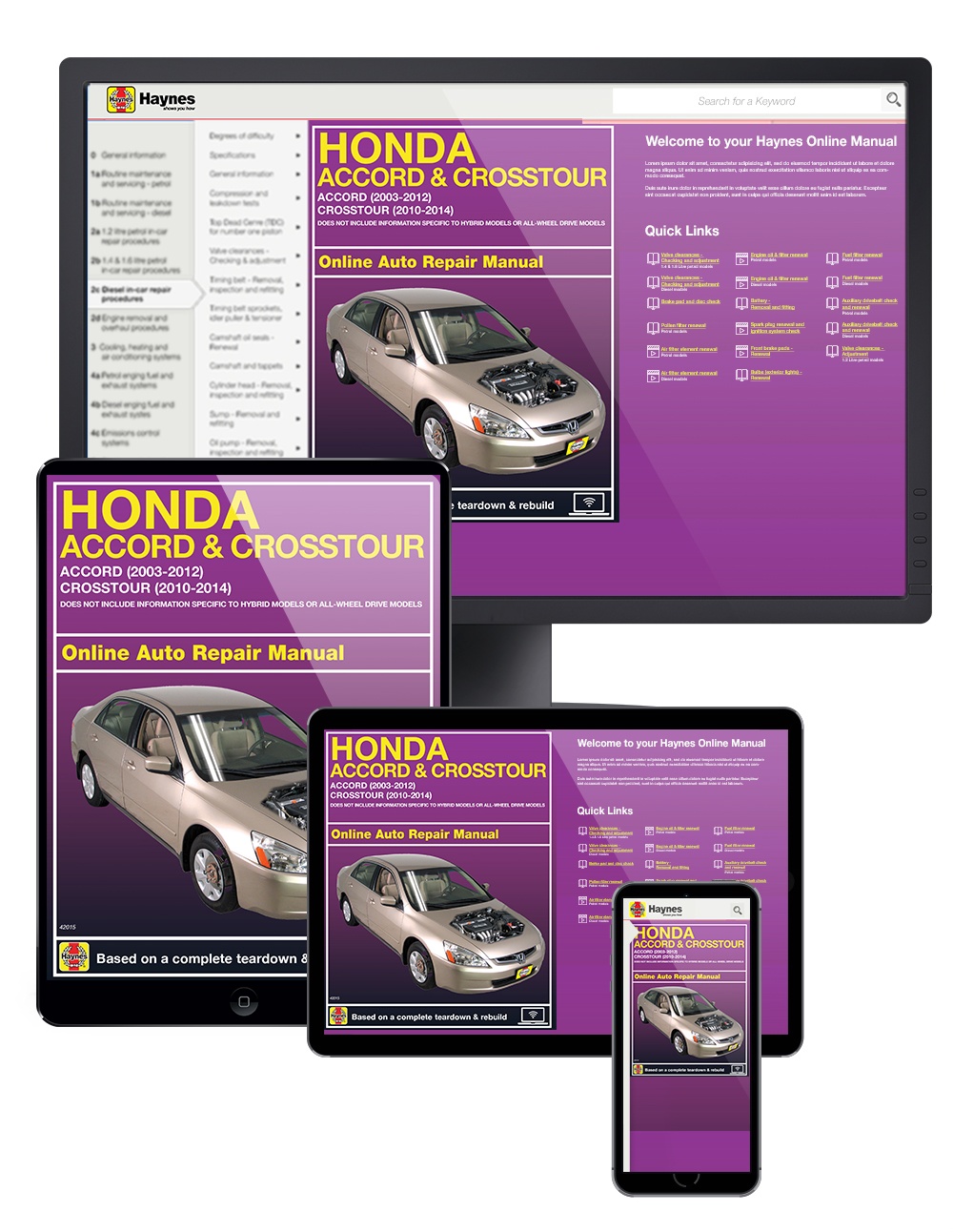 2003-2012 Honda Accord & 10-14 Crosstour Haynes Repair Service Shop Manual 1812 