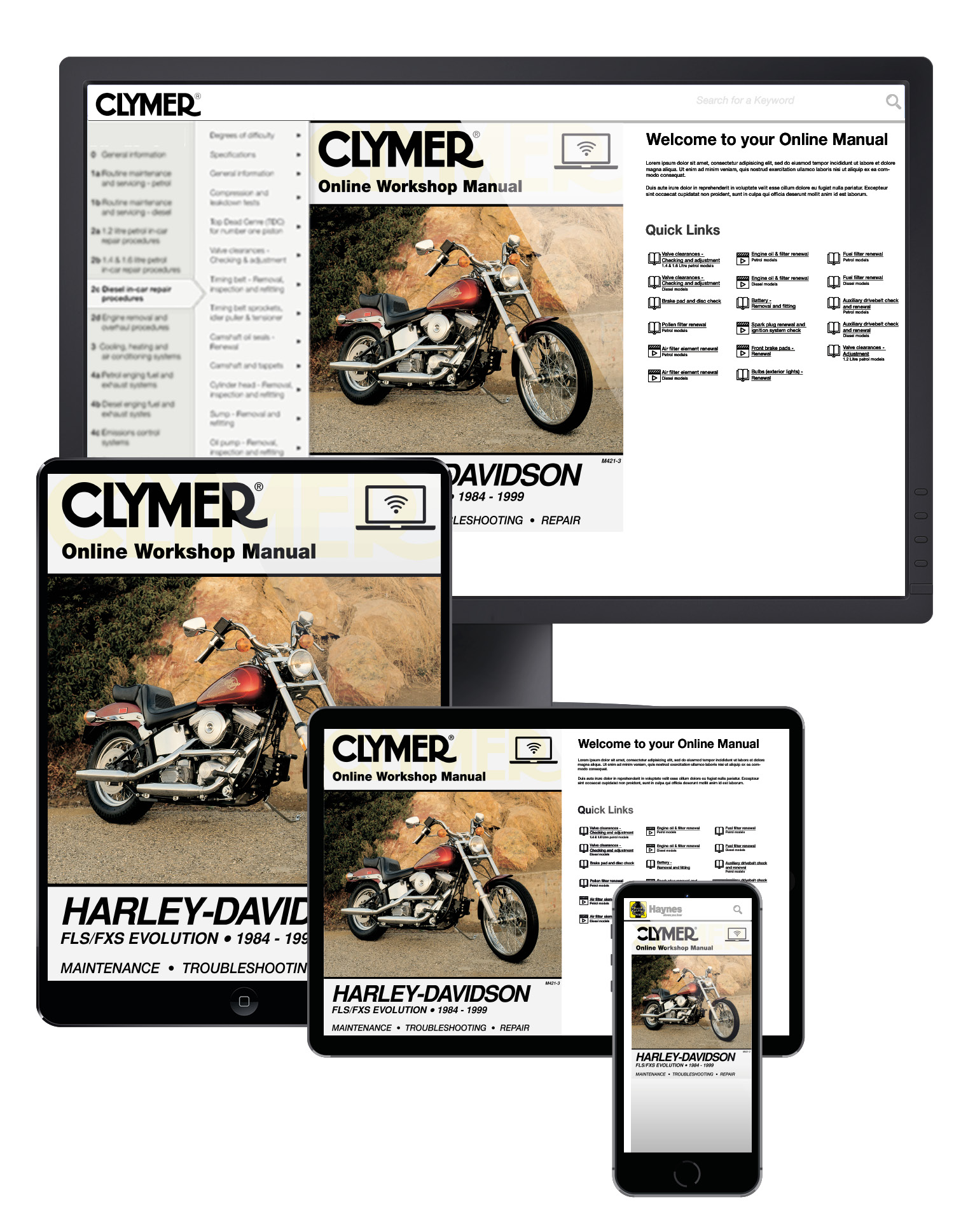Clymer Fits Harley Davidson FXSTS 1340 Springer Softail 1988-1999 Manuals 