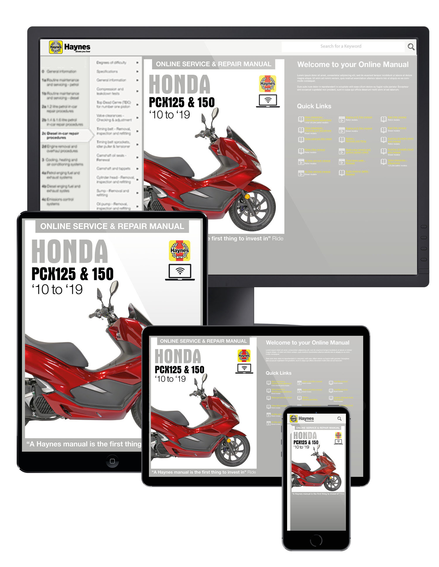 Honda PCX125 & 150 Scooters (10-19) Haynes Online Manual