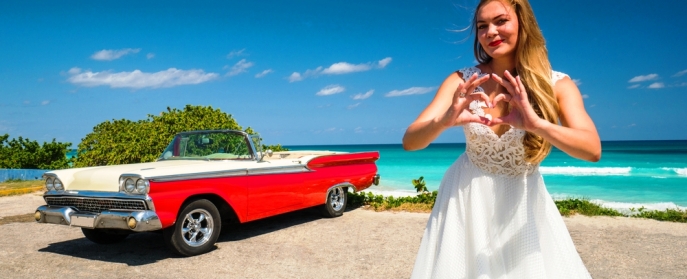 Woman who loves her car