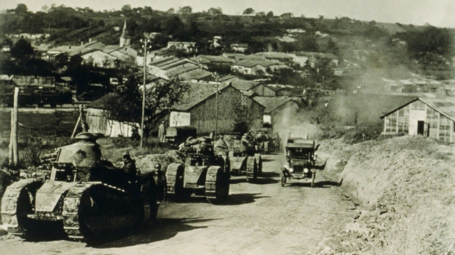 Renault FT Tanks and Model T Ford in France WWI