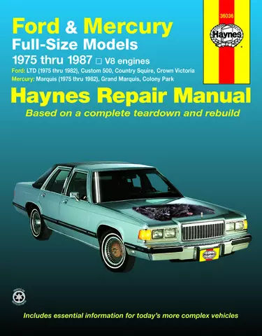  Mercury Grand Marquis 1975 - 1987 Manuales de reparación de Haynes