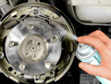 Wash off the brake assembly with brake cleaner and allow it to dry before you disassemble anything