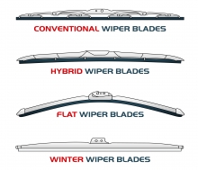 Various types of wiper blade