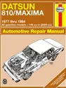 Datsun 810 & Maxima Sedan, Wagon & Coupe Gas Models (77-84) Haynes Repair Manual