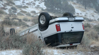 Car wreck caused by black ice