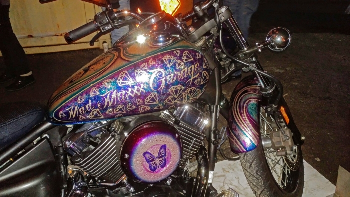 Not a Harley, but a Yamaha V-star based custom with amazingly intricate paint