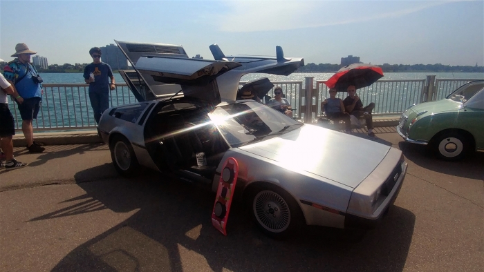 The owners of the Delorean really get into the scene