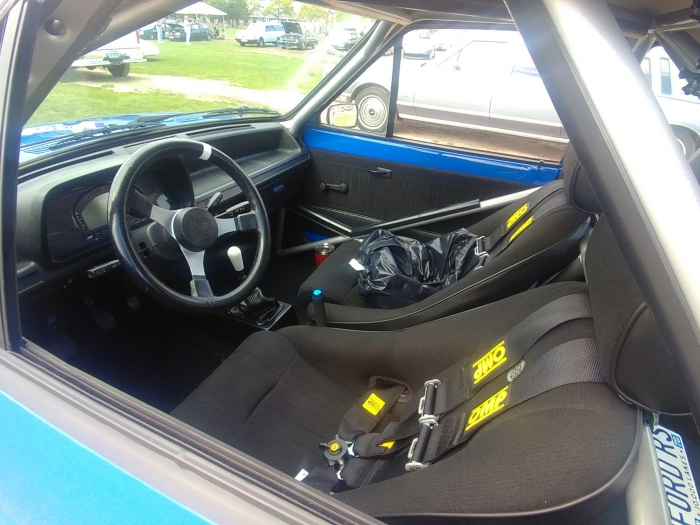 Interior of this Starlet is all business and meant for track days