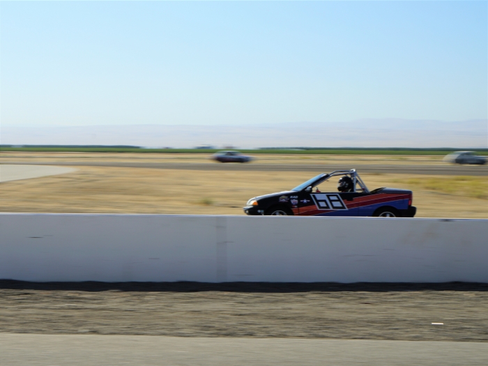 Geo Metro on the track